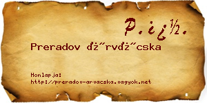 Preradov Árvácska névjegykártya